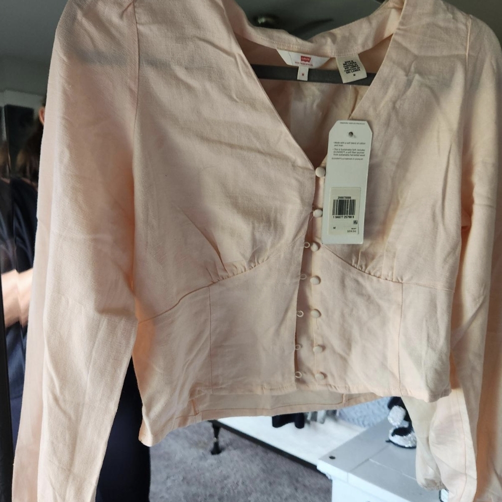 Levi's Women's Light Pink Button-Down Shirt